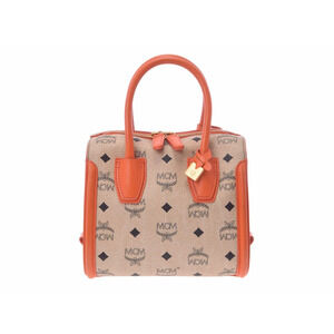 MCM handbag beige orange card strap